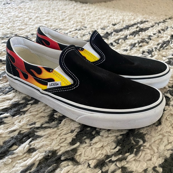 Vans Classic Slip On Shoe - Flame / Black / True White - Picture 4 of 6